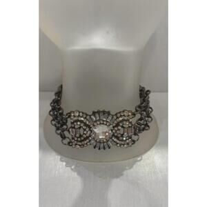 NEW LOST & FOUND embellished black chain bracelet in black